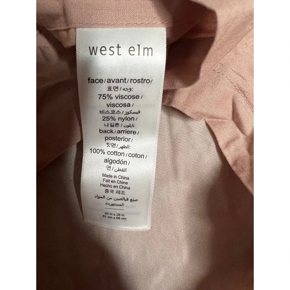 West Elm Crushed Velvet Pillow Sham Dusty Rose Pink 20x26‎ Standard 1672273R